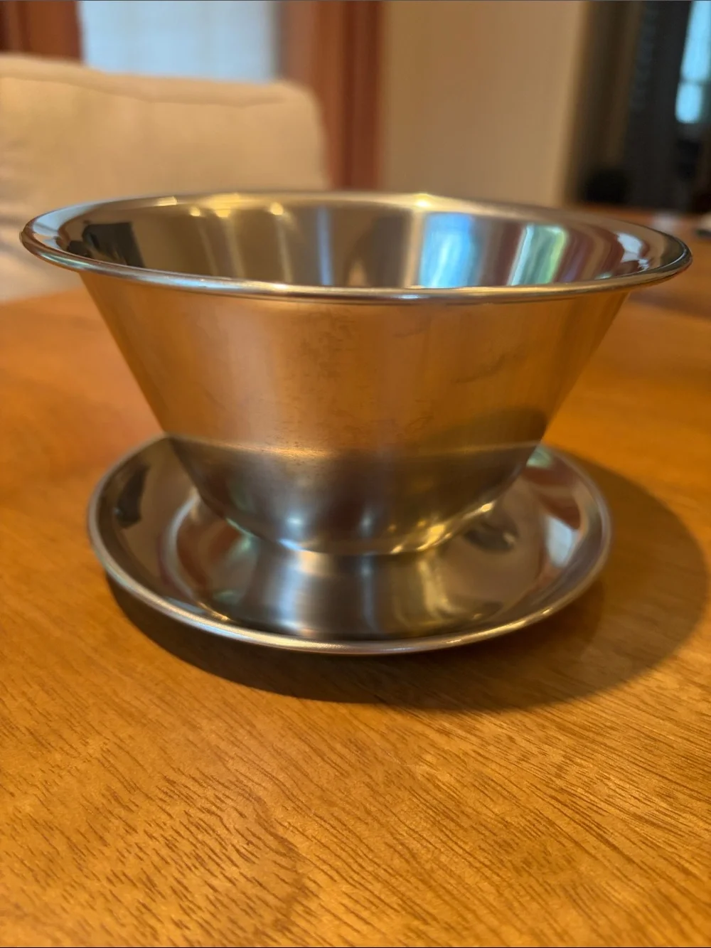 Silver Stainless Steel Shrimp Cocktail or Dessert Bowls with Saucers - Set of 3